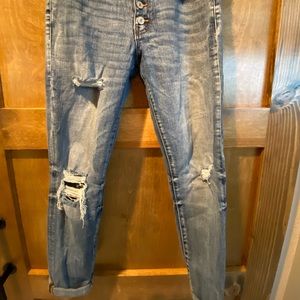 KanCan medium wash skinny straight distressed jeans